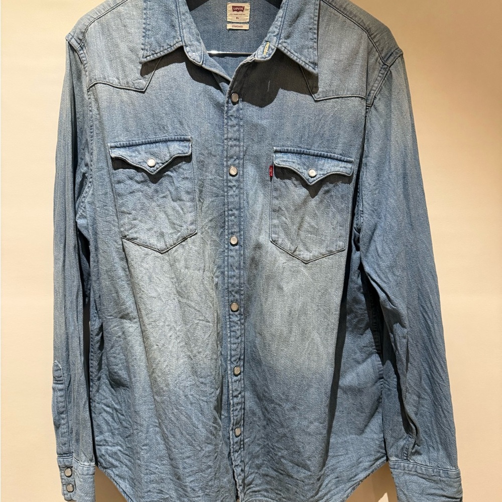 Levi's Light Blue Denim Shirt with Red Tag